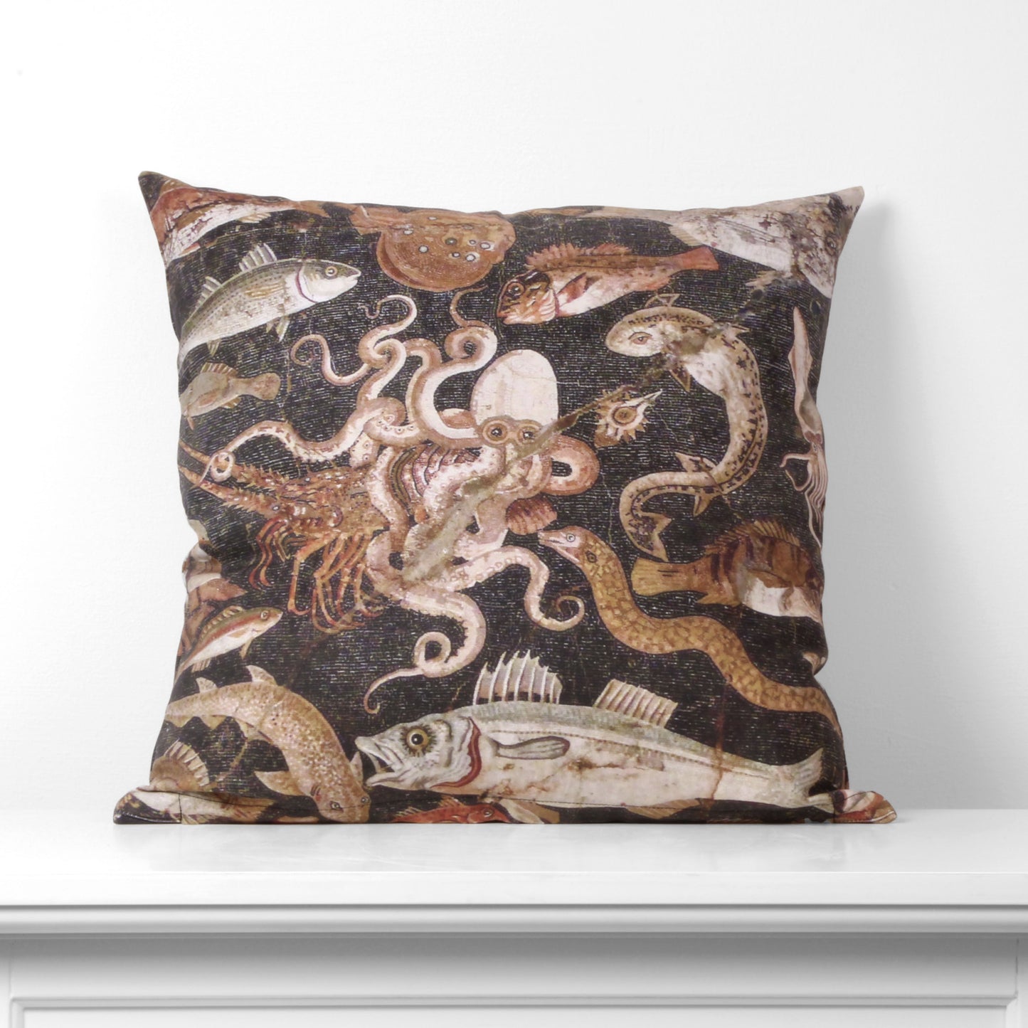 Ancient Octopus Mosaic Pompenian Cushion Cover
