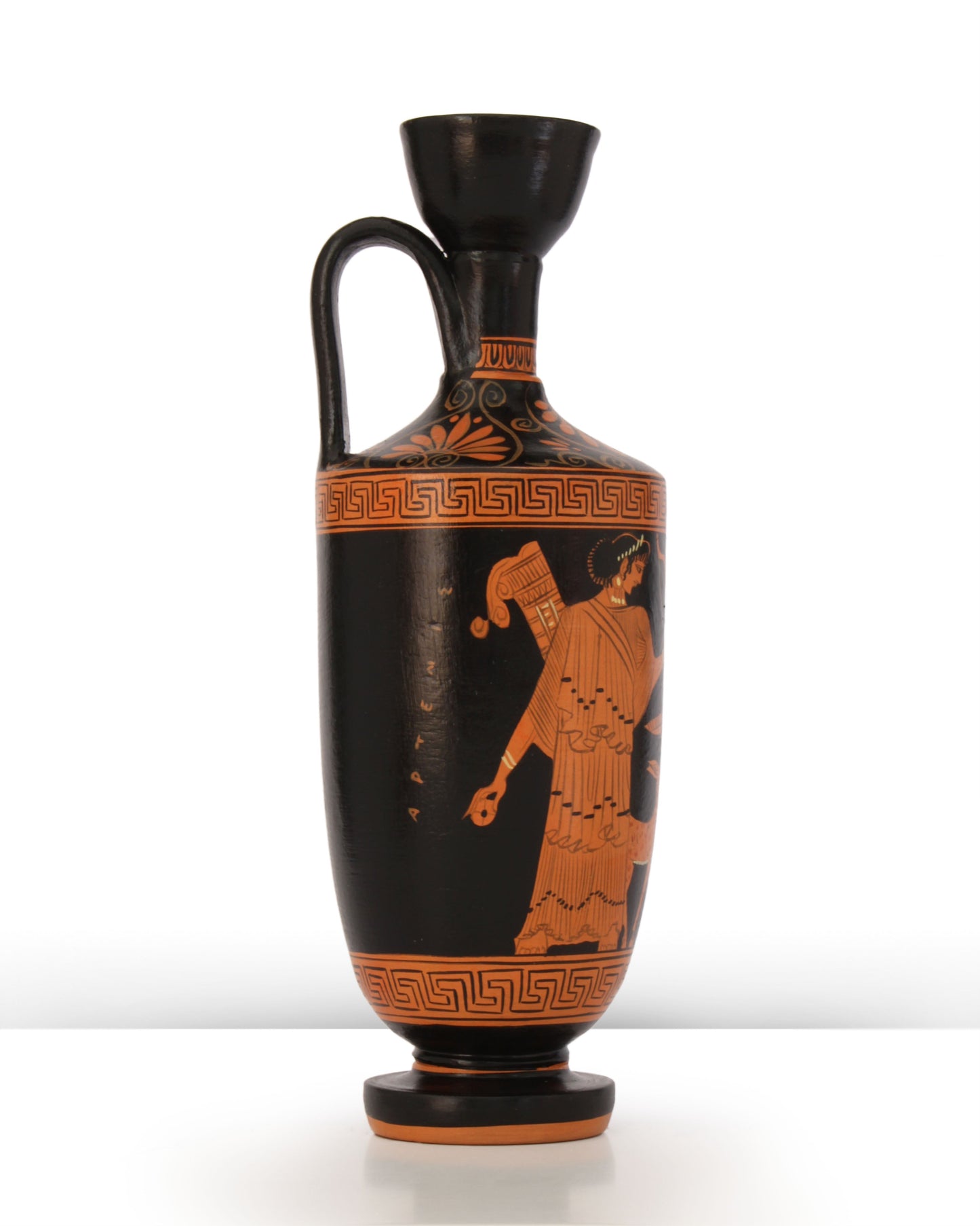 Ancient Greek Red-Figure Lekythos Vase with Artemis and Apollo