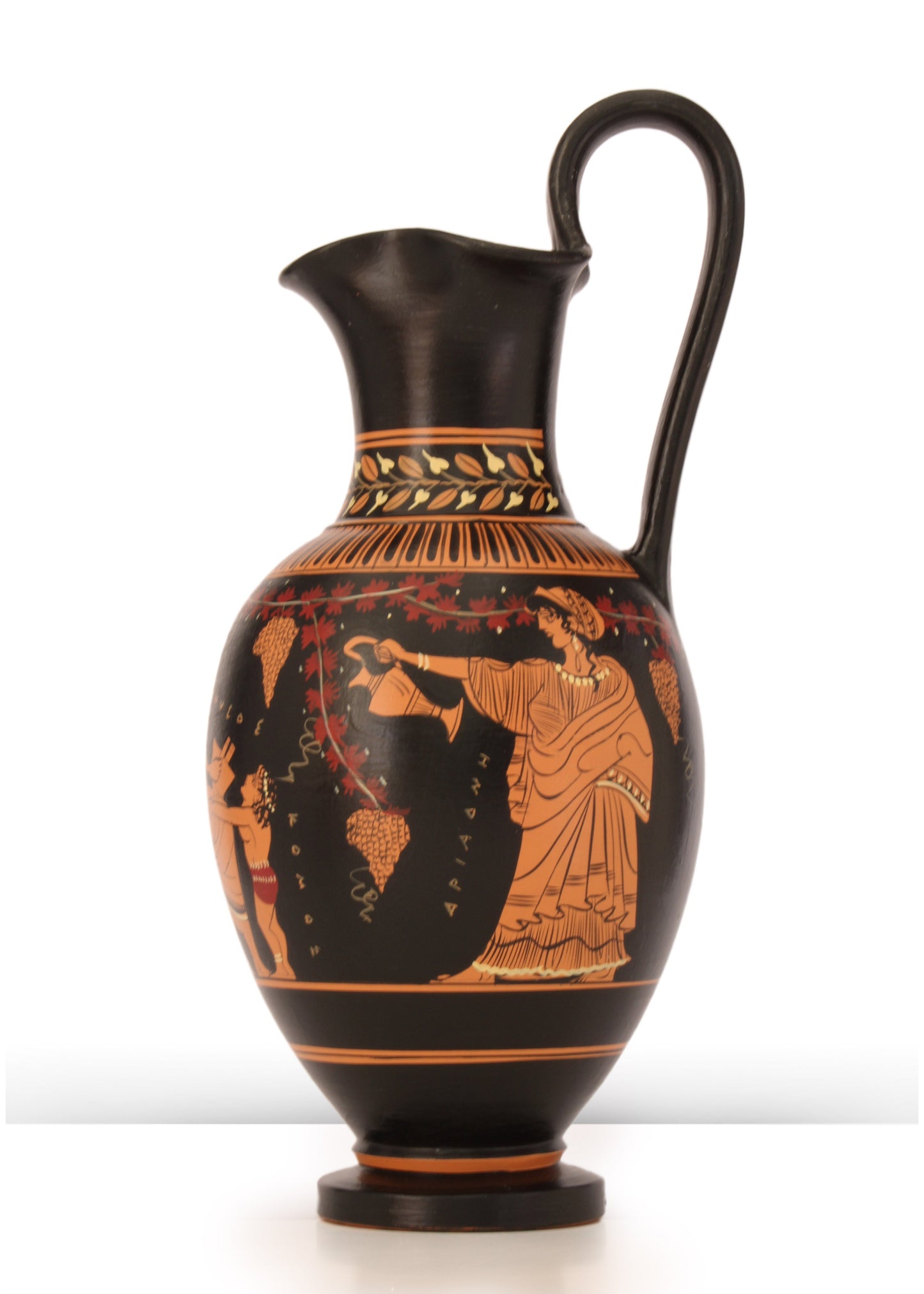 Ancient Greek Red-Figure Vase with Dionysus