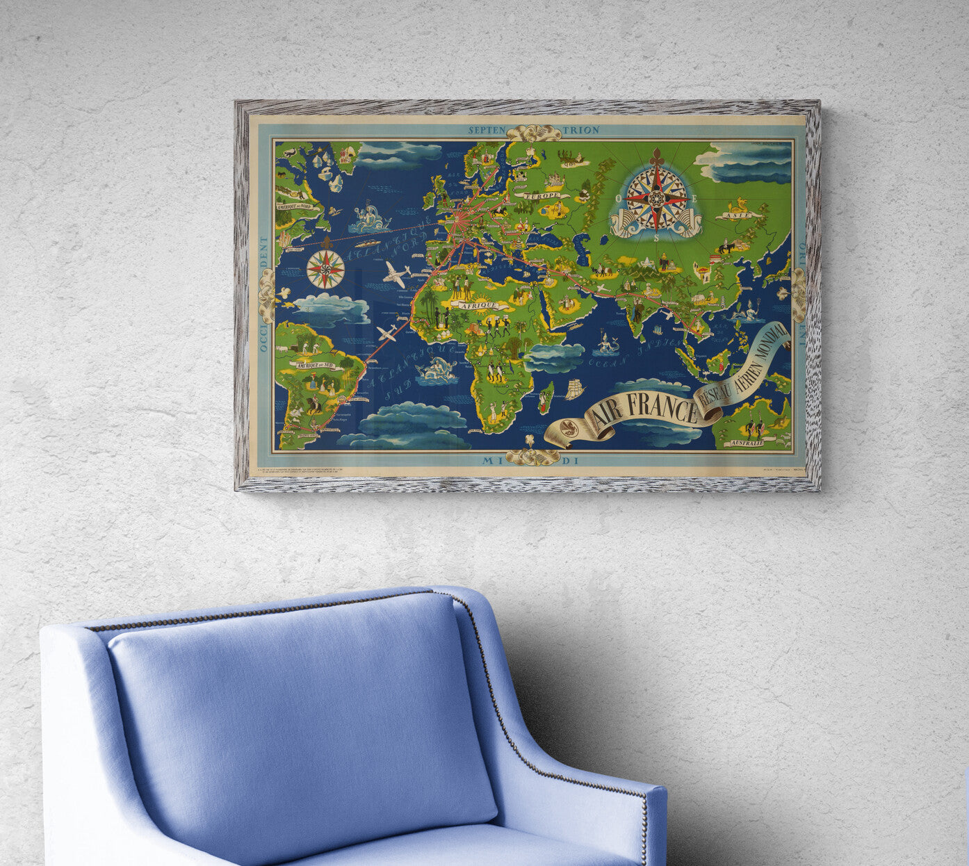 1937 Air France Reseau Aerien Mondial