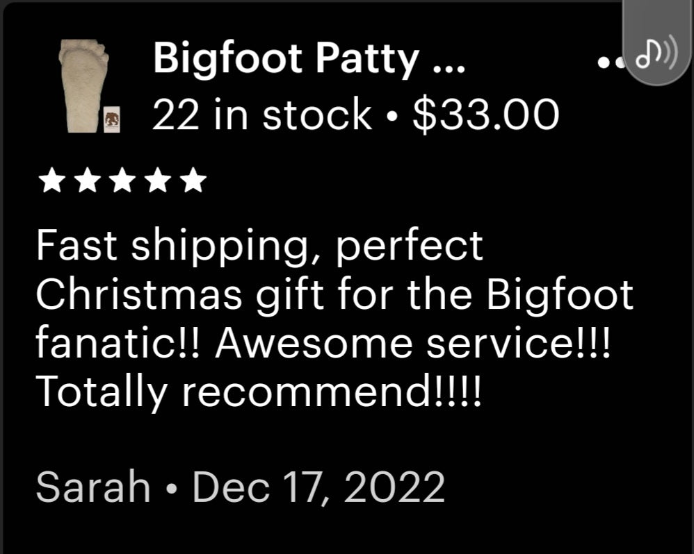 1 Bigfoot Patterson Patty track footprint cast Plaster Bigfoot Cast Track Replica