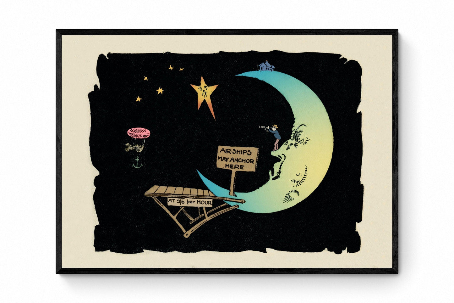 Moon Landing Vintage Cartoon