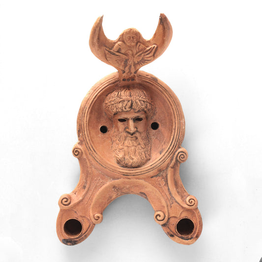 Ancient Oil Lamp with Neptune
