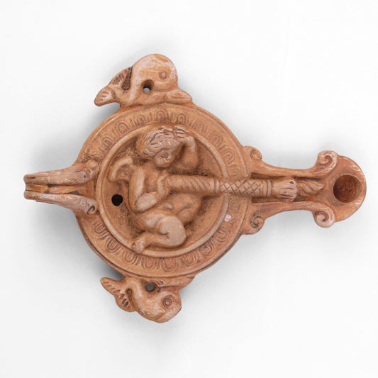 Ancient Oil Lamp with Eros