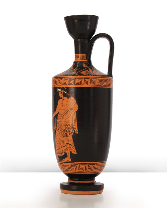 Ancient Greek Red-Figure Lekythos Vase with Artemis and Apollo