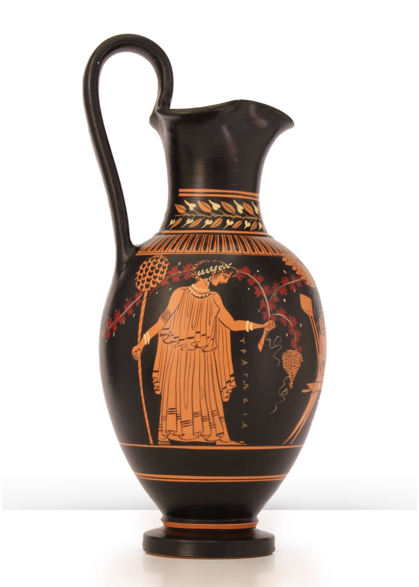 Ancient Greek Red-Figure Vase with Dionysus