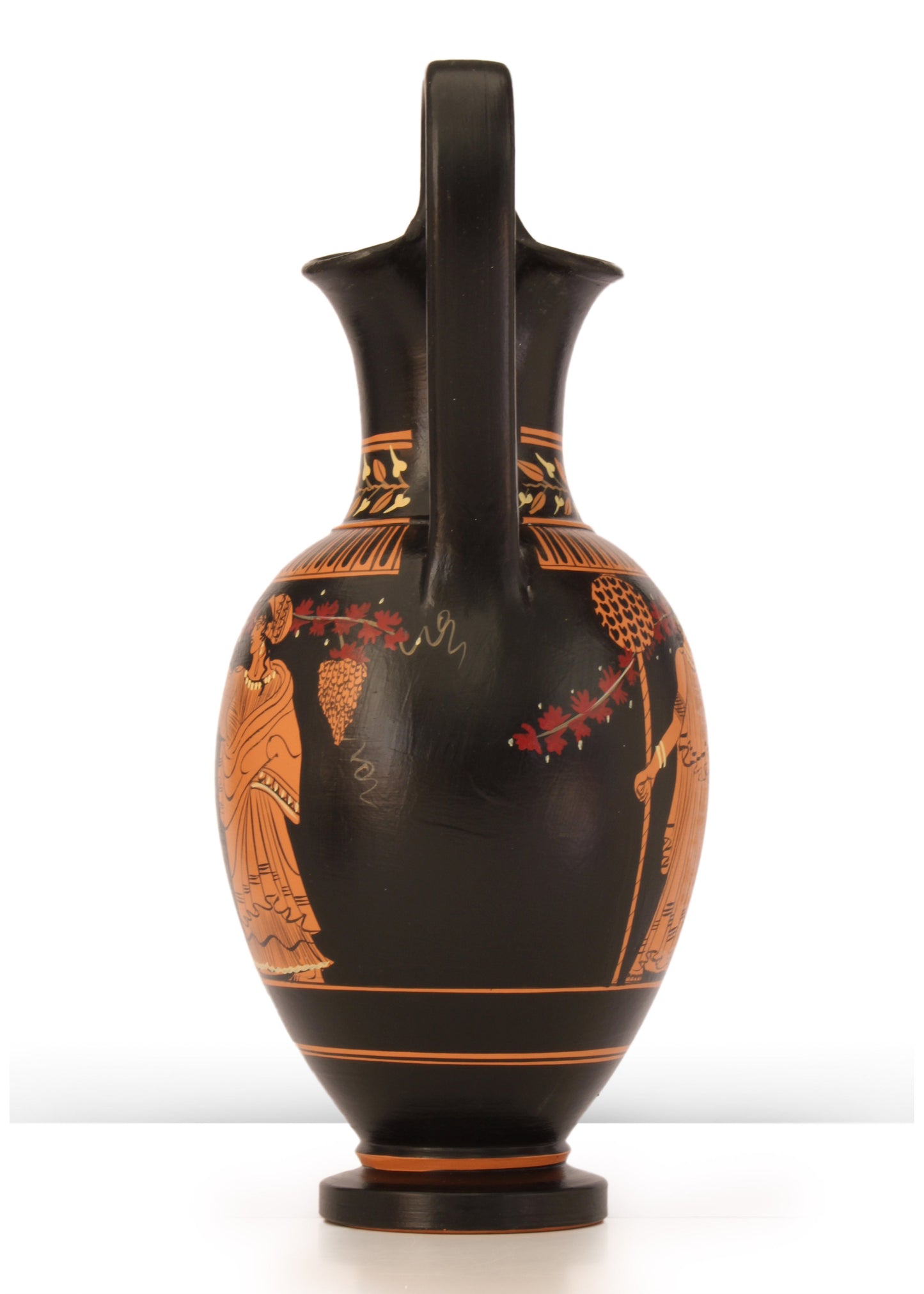 Ancient Greek Red-Figure Vase with Dionysus