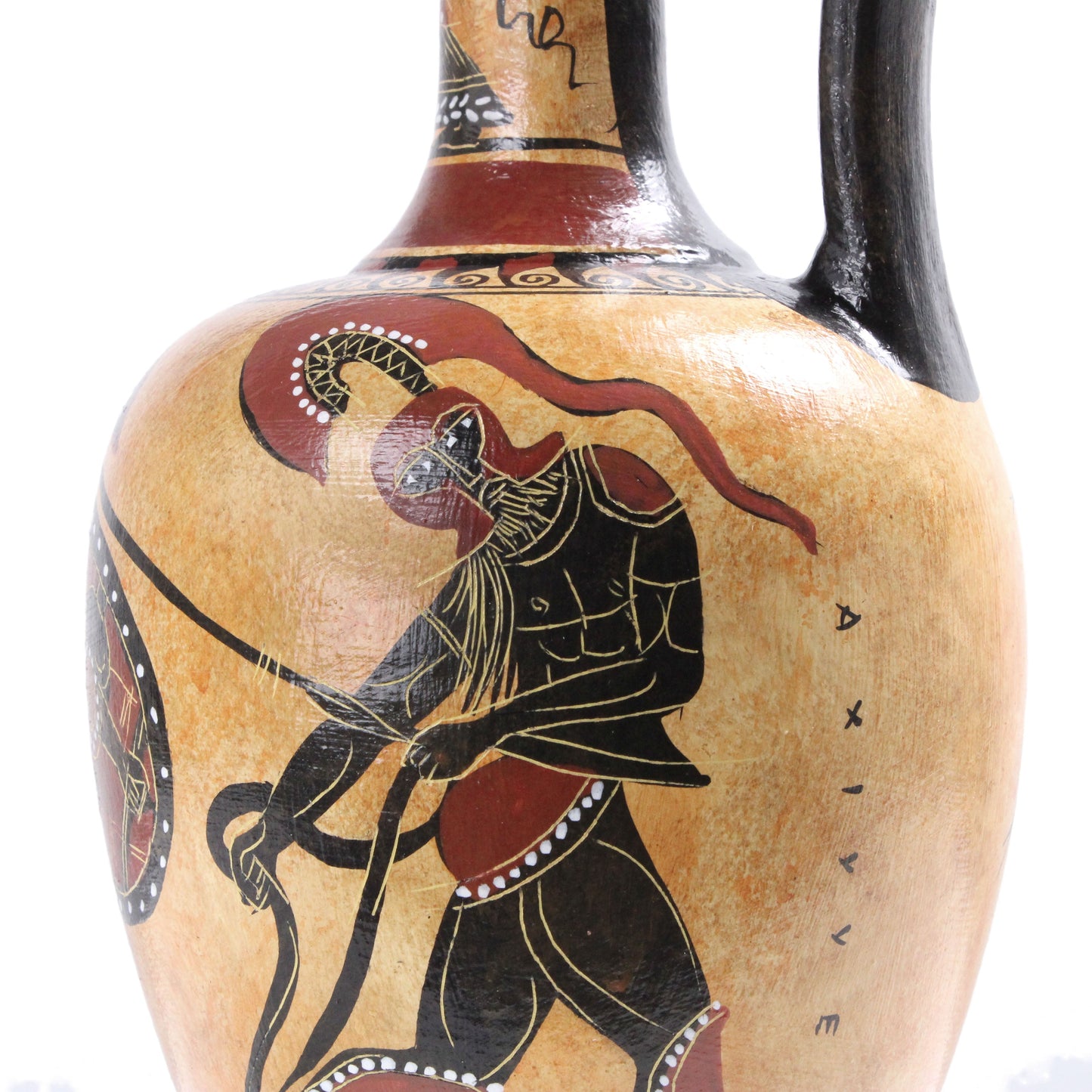 Ancient Greek Black-Figure Vase with Athena