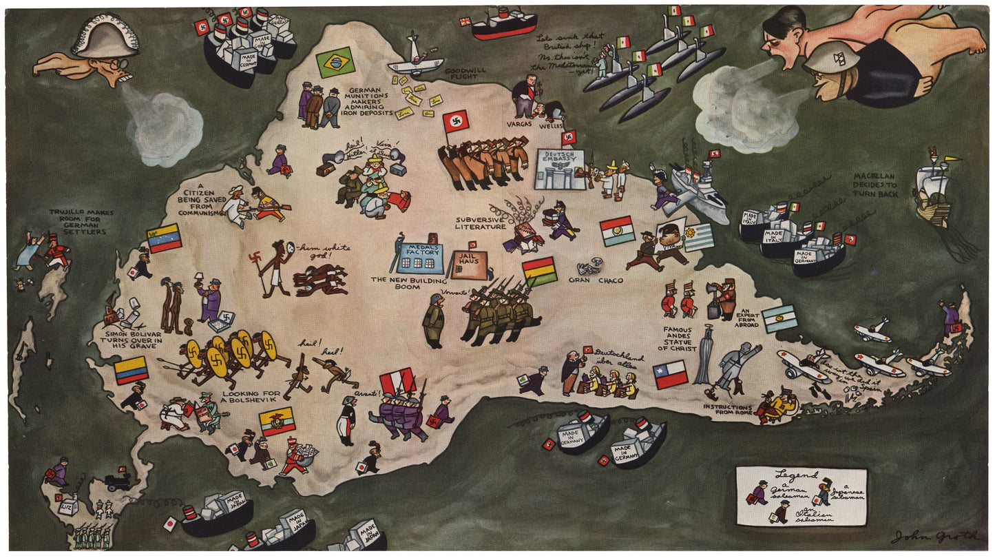 1938 South America Under The Axis or the Heil with the Monroe Doctrine