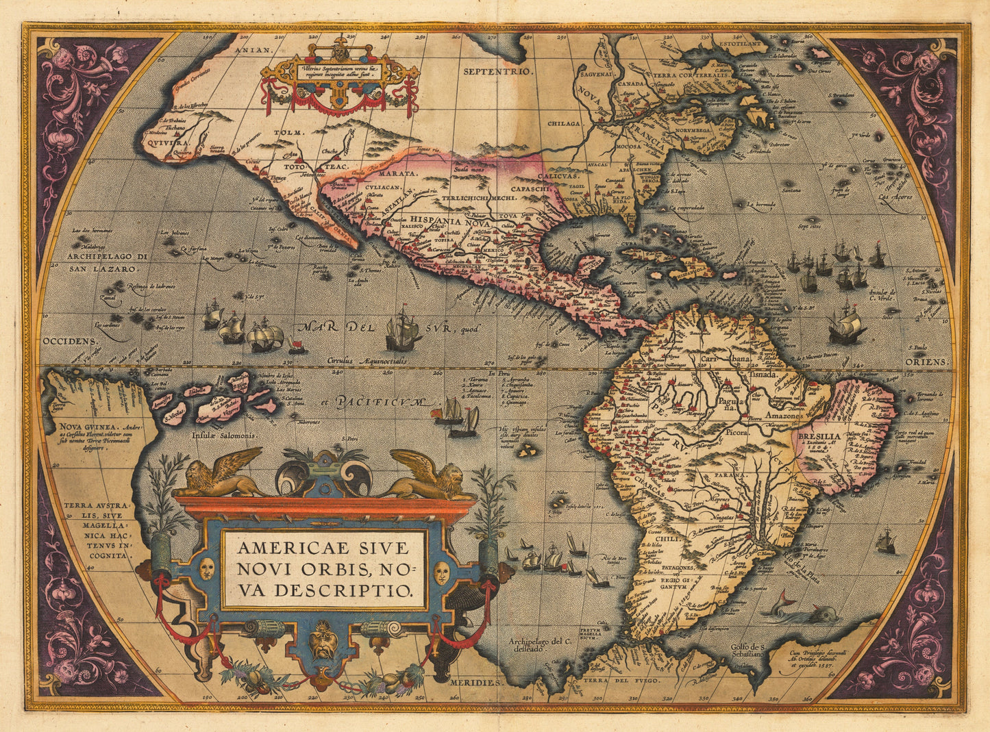 1598 Americae sive Novi Orbis, Nova Descriptio