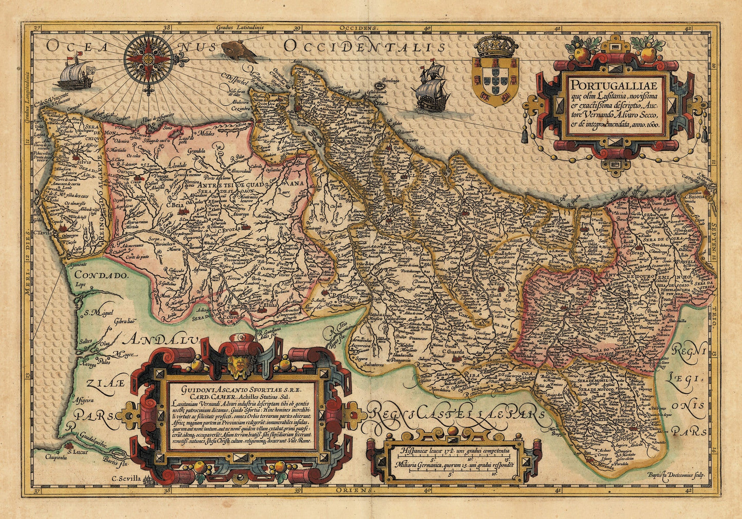 1623 Portugalliae que olim Lusitania, Novissima et Exactissima Descriptio...