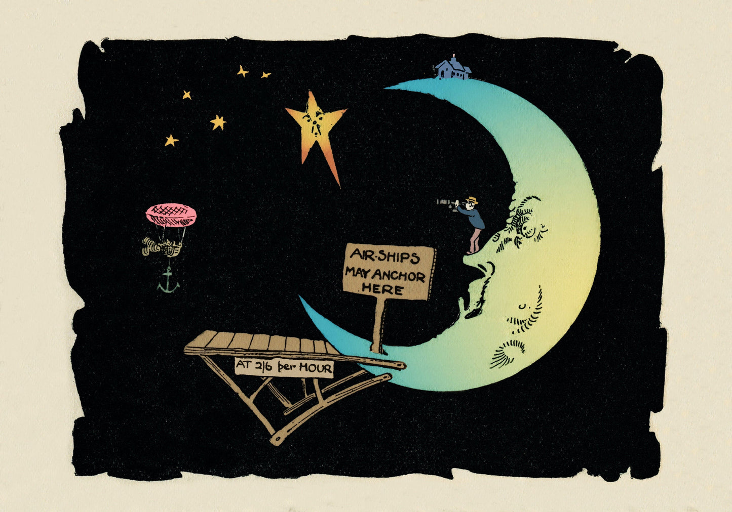 Moon Landing Vintage Cartoon
